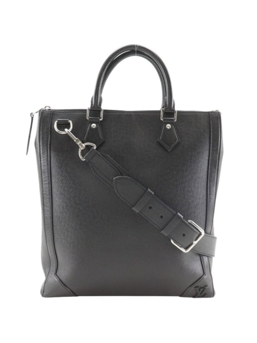 Louis Vuitton Vertical Tote 2-Way Shoulder Taiga Black Handbag